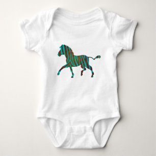 Body Chemises d'impression Brown et Turquoise Zebra