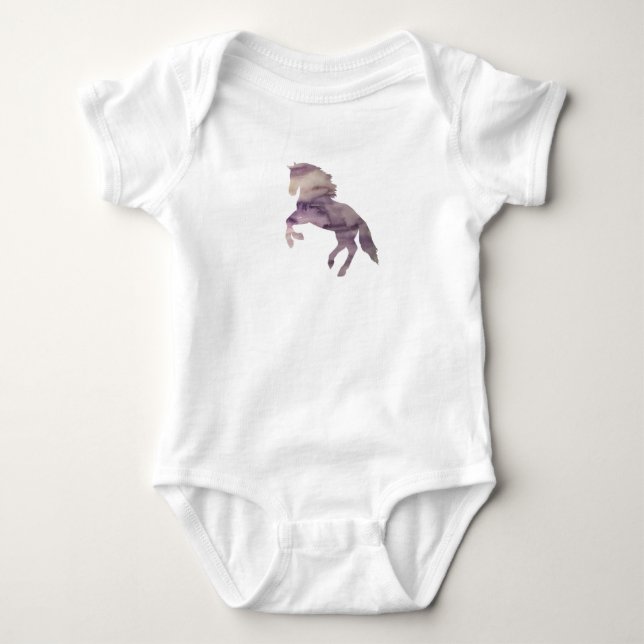 Body Cheval Violet Peinture Bodysuit bébé (Devant)