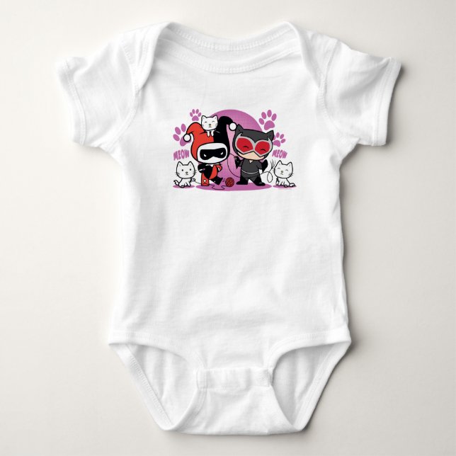 Body Chibi Harley Quinn & Chibi Catwoman Avec Chats (Devant)