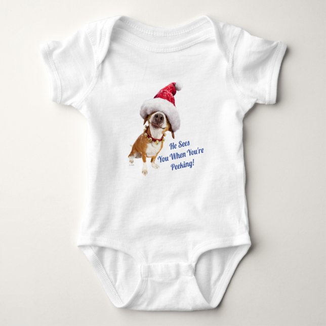 Body Chien avec un grand chapeau de Père Noël (Devant)