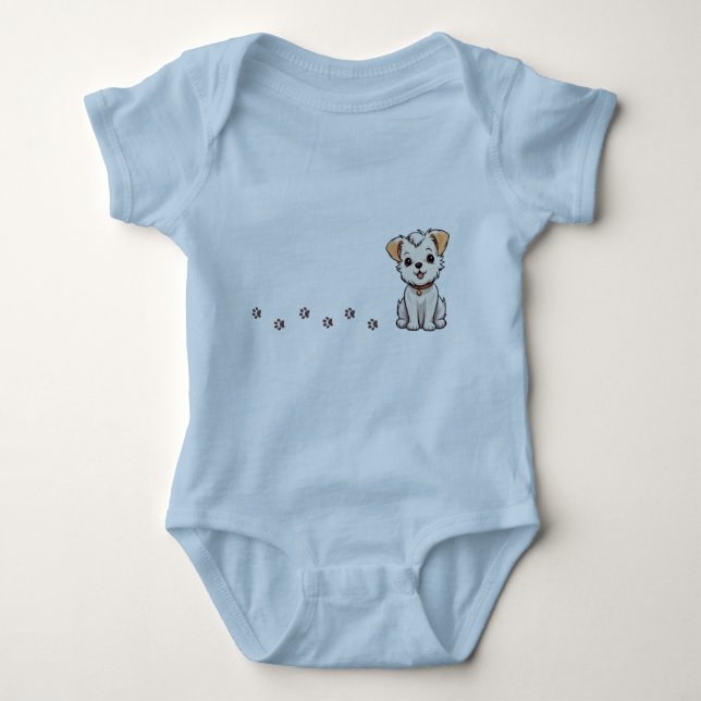 Body Chien bébé avec empreintes T-shirt (Devant)