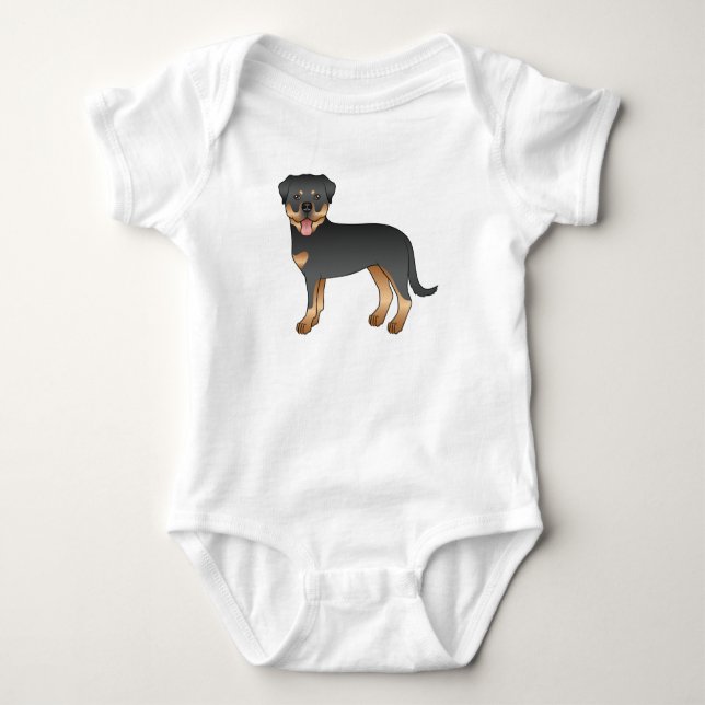 Body Chien De Cartographie Cute, Noir Et Tan Rottweiler (Devant)