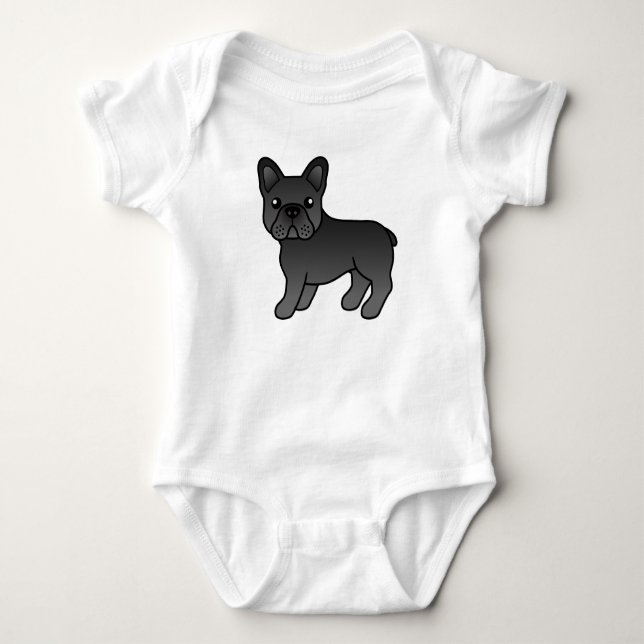 Body Chien de taule français noir mignon caricaturé (Devant)