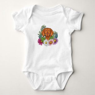 Body Chien de Vizsla Hongrois Et Fleurs Sauvages Floral