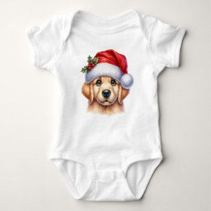 Body Chien d'or retriever avec le style du Père Noël