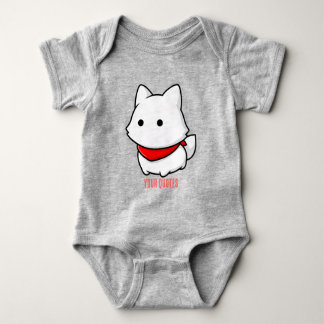 Body Chien Minimaliste Blanc avec Bandana Rouge