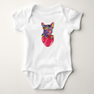 Body Chien-taureau français au coeur rouge coloré