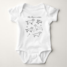 Chiens de Dachshund Animaux Doodle Funny Noir et b