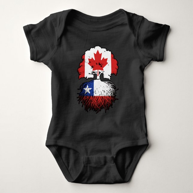 Body Chili Chilien Canada Drapeau des racines d'arbres (Devant)