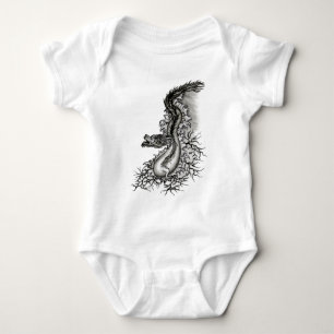 Body Chine Dragon, noir et blanc Design en Tattoostyl