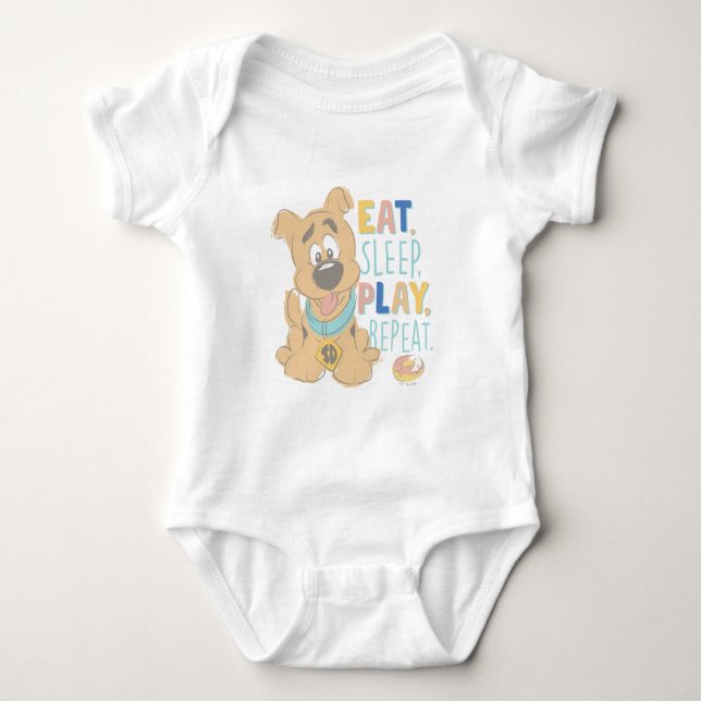 Body Chiot Scooby-Doo "Mange, Dors, Joue, Répète" (Devant)