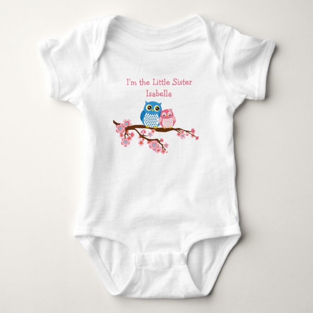 Body Chouette-frère Petite-soeur jumelée T-shirt bébé (Devant)