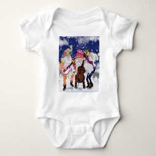 Body Christmas Gnomes Music Band Funny Baby Bodysuit