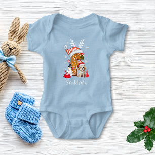 Body Christmas Puppy Gingerbread Nom Lettre F Garçon