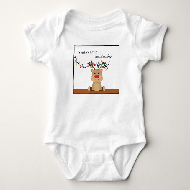 Body Christmas Shirt, Santa's Little Troublemaker (Devant)