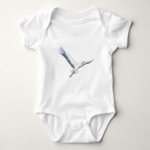 Body cigogne blanche volant