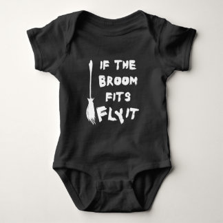 Body Citation volante Halloween Broom avec texte blanc