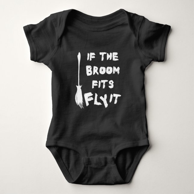 Body Citation volante Halloween Broom avec texte blanc (Devant)