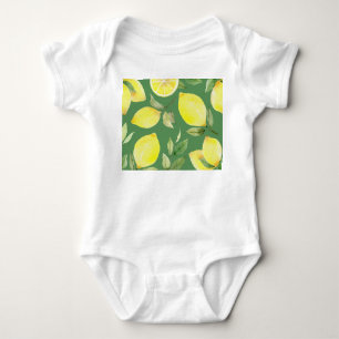 Body citron aquarelle, motif de papier peint de fruits.