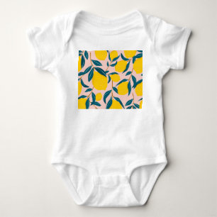 Body citrons illustrés : motif transparent rose
