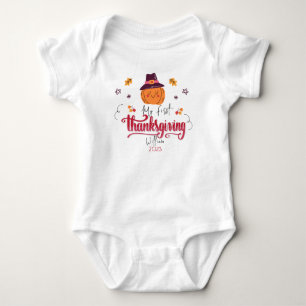 Body Citrouille de bébé personnalisé premier Thanksgivi