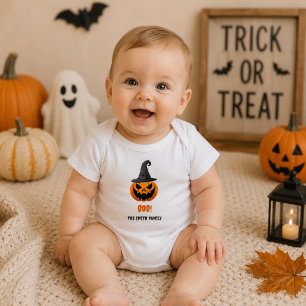 Body Citrouille d'Halloween “BOO!” – Nom personnalisé