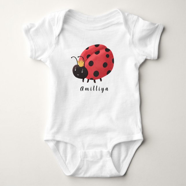 Body Coccinelle Personnalisé Nom Mignon Moderne  (Devant)