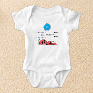 Body Coccinelles ajoutez nom noir et bleu