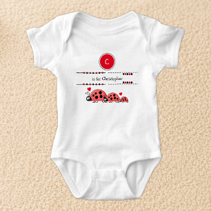 Body Coccinelles ajoutez nom noir et rouge