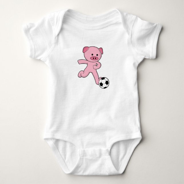Body Cochon en joueur de football avec ballon de footba (Devant)