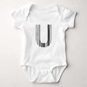 Body CODE BARRE LETTRE U Première initiale Motif de cod