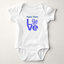 Cœur drapeau bleu LOVE Grèce Personnalisé 