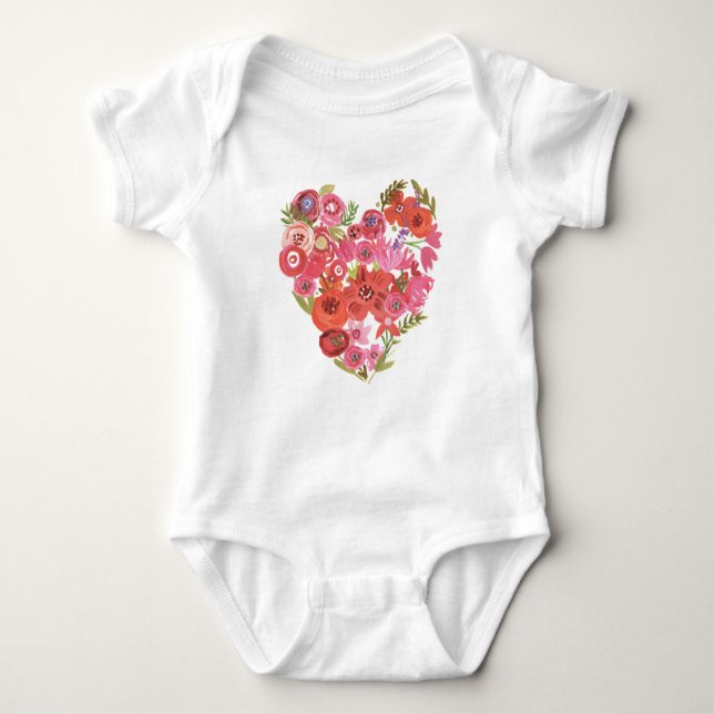 Body Coeur floral | Valentine II chic d'aquarelle (Devant)