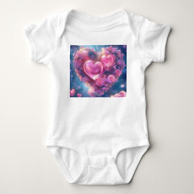 Body Coeur Rose enchanté - Bodysuit bébé (Devant)