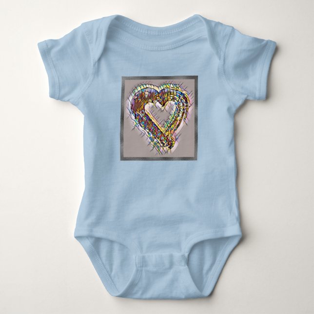 Body Coeurs en verre Stain Bodysuit pour bébé (Devant)