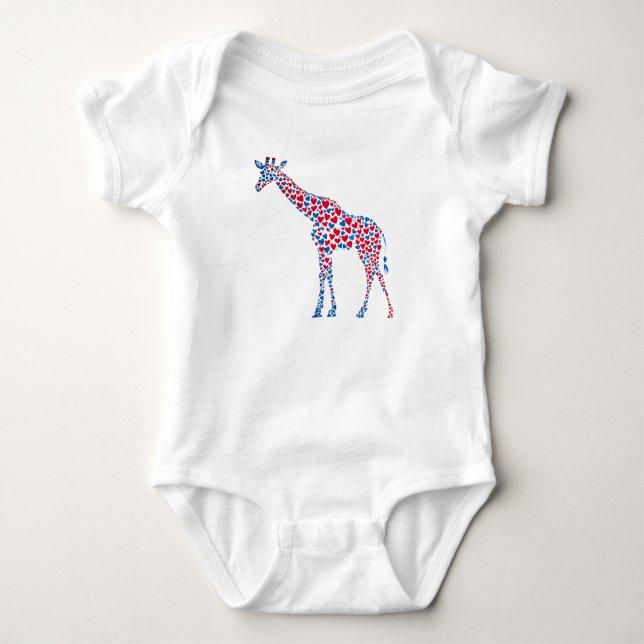 Body Coeurs Giraffe Baby Un Pièce Bodysuit (Devant)