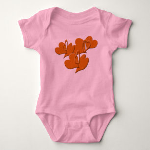 Body Coeurs orange vifs et solides
