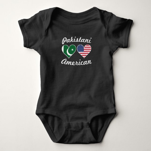 Body Coeurs pakistanais de drapeau américain (Devant)