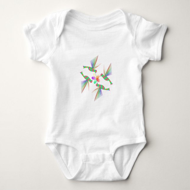 Body Colibris Arc-En-Ciel Embrasser Une Fleur (Devant)