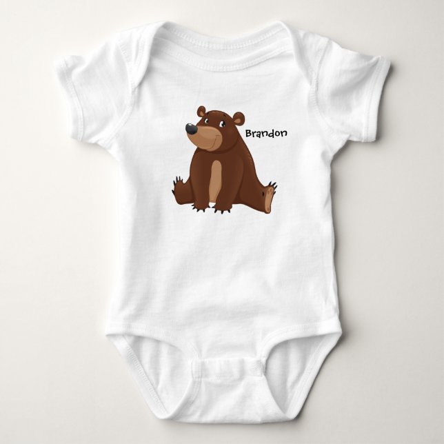 Body Combinaison à manches Jersey Ourson Mignon (Devant)