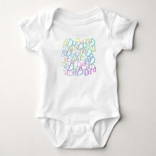 Body Combinaison bébé "D" Confettis Lettres (Devant)