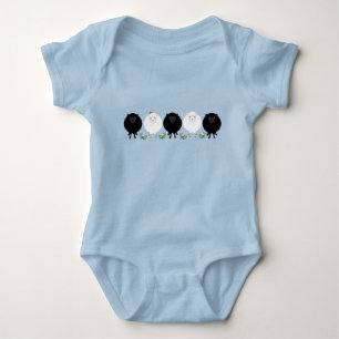 Body Combinaison bébé mouton noir et blanc
