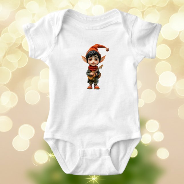 Body Combinaison bébé pour Noël en lutin garçon musicie (Créateur téléchargé)
