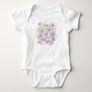 Body Combinaison bébé "W" avec confettis de lettres
