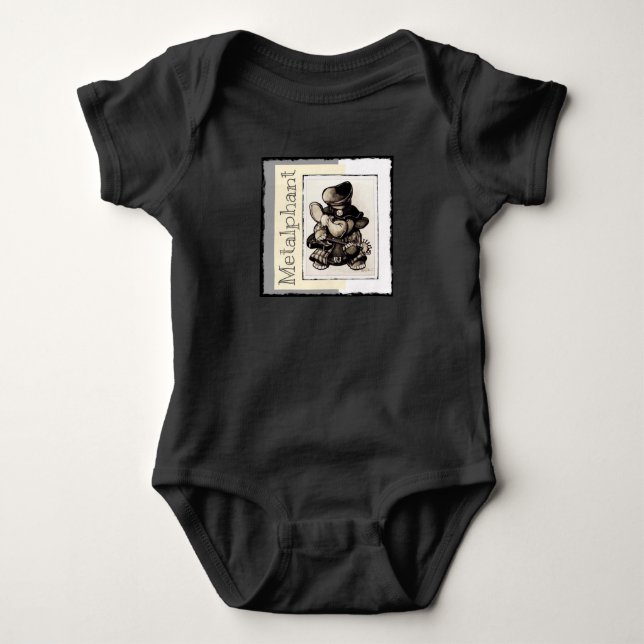Body Combinaison de bébé en métal de Metalphant - noir (Devant)