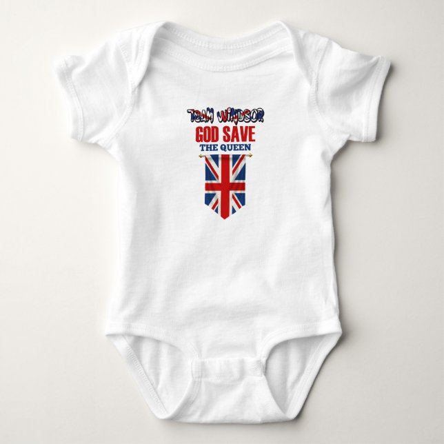 Body Combinaison God Save the Queen du Jersey de bébé (Devant)