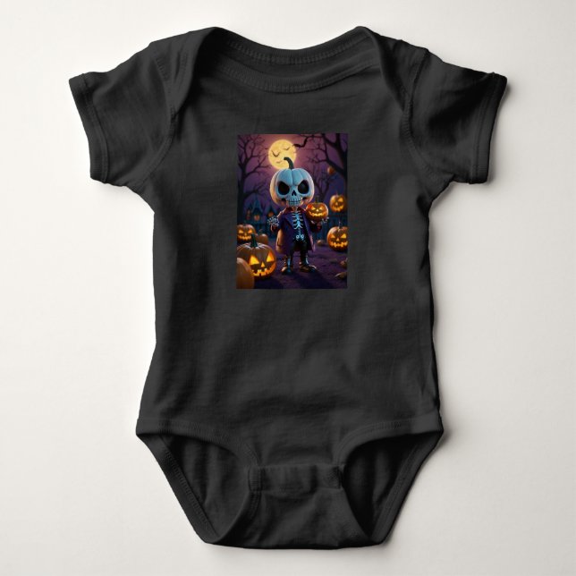 Body Compagnon squelette de patch de citrouille (Devant)