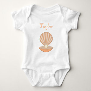 Body Coquille d'huître et Perle Nom personnalisé unisex