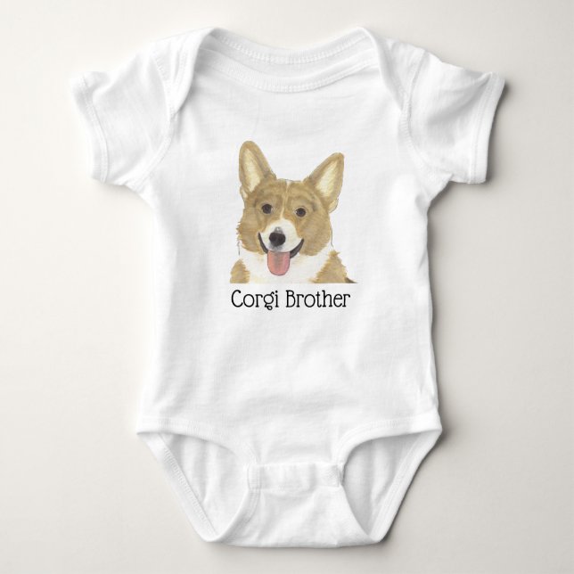 Body Corgi Dogue Brun Clair Personnalisé (Devant)
