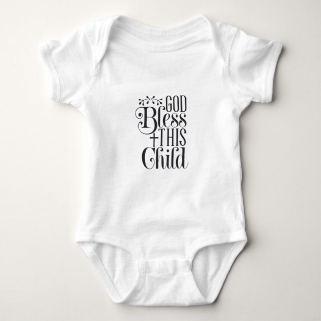 Body Corps bébé Costume chrétien Dieu bénit cet enfant (Devant)